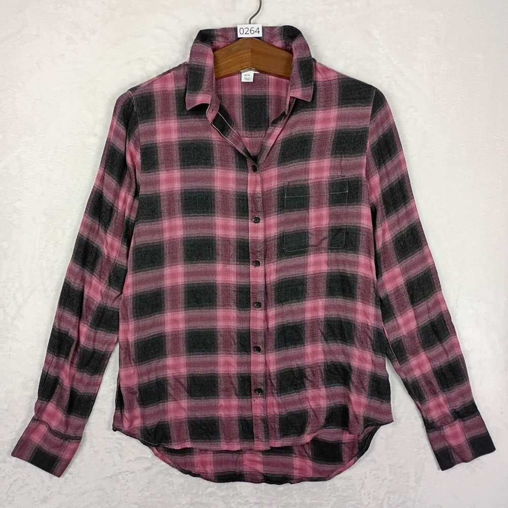 Beachlunchlounge Plaid Shirt Womens Medium   Long Sleeve Button Down Boho